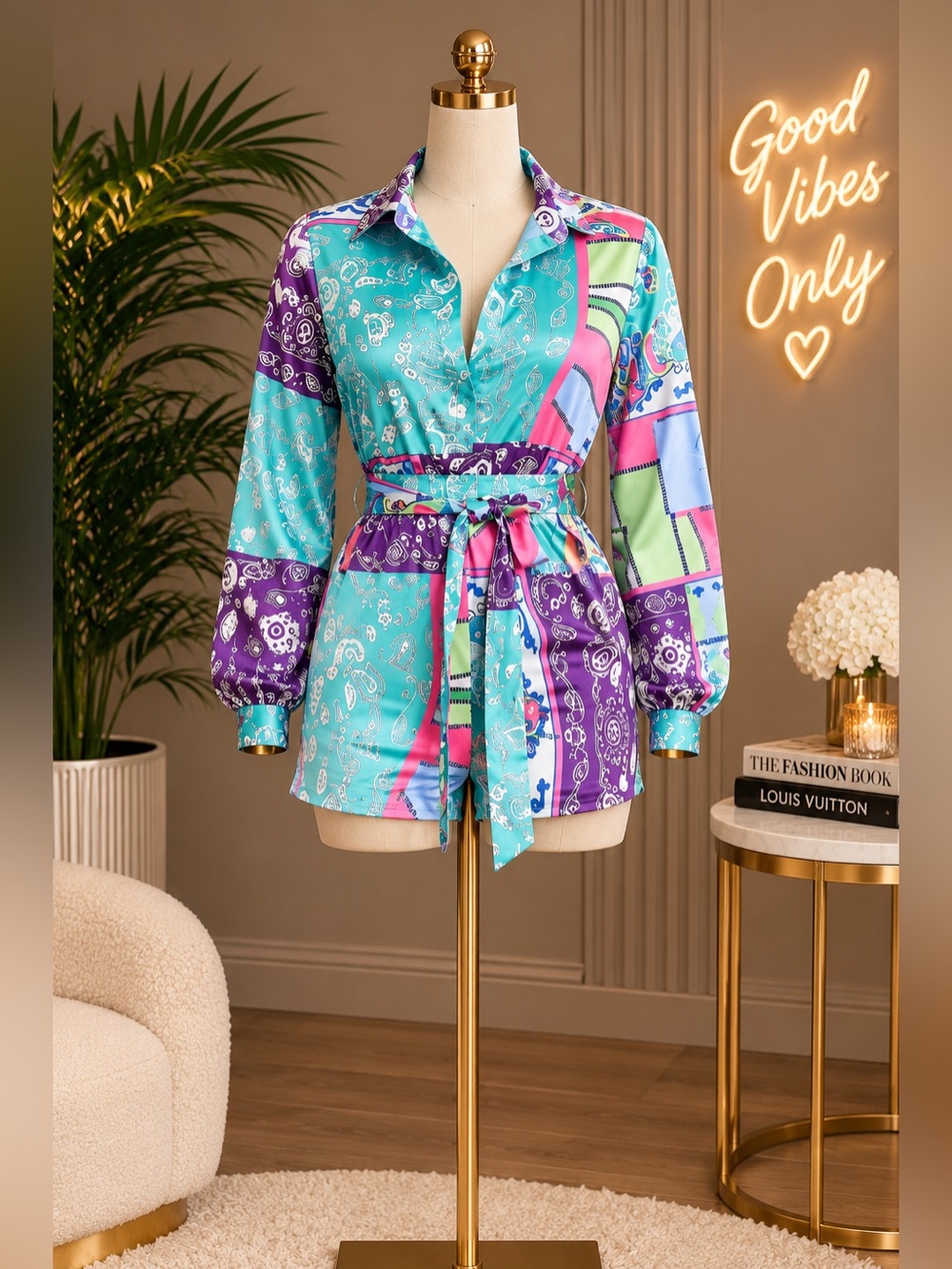 ✨ NEW ✨ Fashion Nova Paisley Romper Size Medium ✨